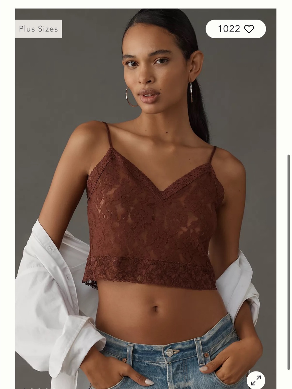 By Anthropologie Lace Cami black medium